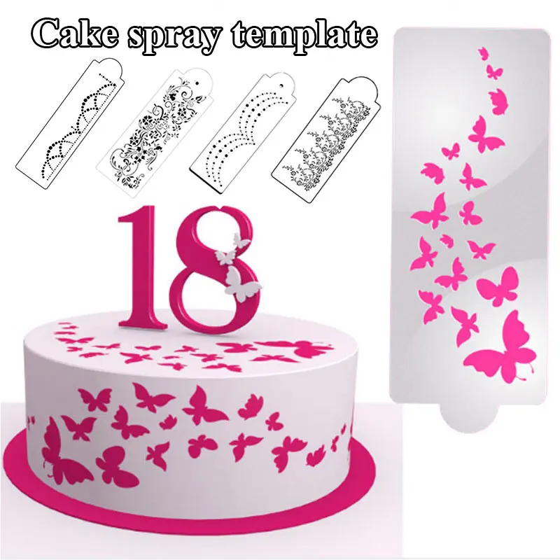 

Baking Mould Cake Fondant DIY Pastry Tools Practical Cake Mould Cake Boder Stencils Cake Stencil Template Kitchen Supplies