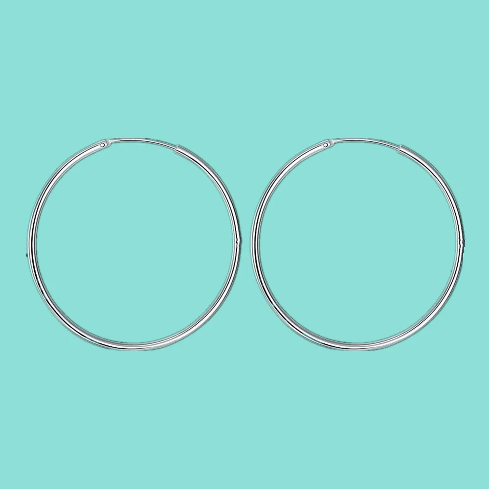 

Минималистичные Гладкие Женские серебряные серьги из стерлингового серебра 925 пробы, большие круглые серьги для женщин, подарок на свадьбу и вечеринку