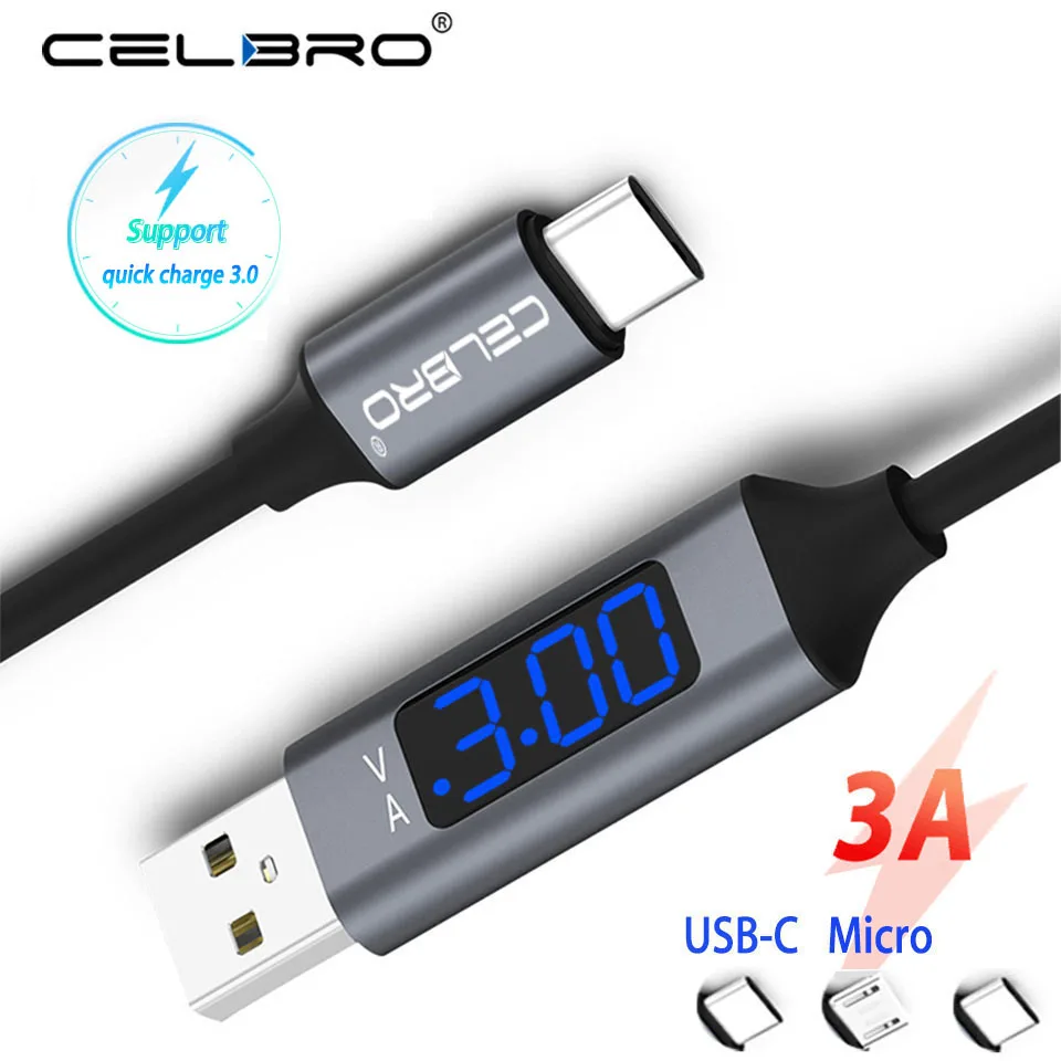 Led mi cro Usb type C кабель Быстрая зарядка QC 3,0 QC3.0 кабель для Xiaomi mi 9t 9 SE A3 CC9 Pro Красный mi 8 8A samsung S10 S9 Plus