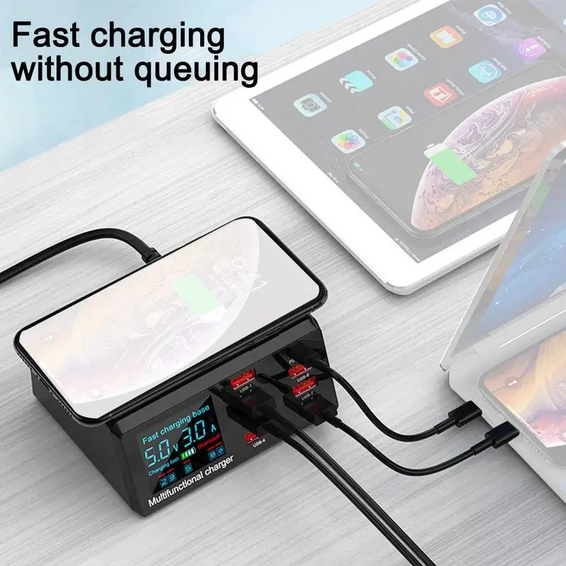 

100W 8 Port Multi USB Fast Wireless Charger For IPhone 11 Pro Max Quick Charge 3.0 PD Charger For Samsung S10 S9 S8 EU/US/UK /AU