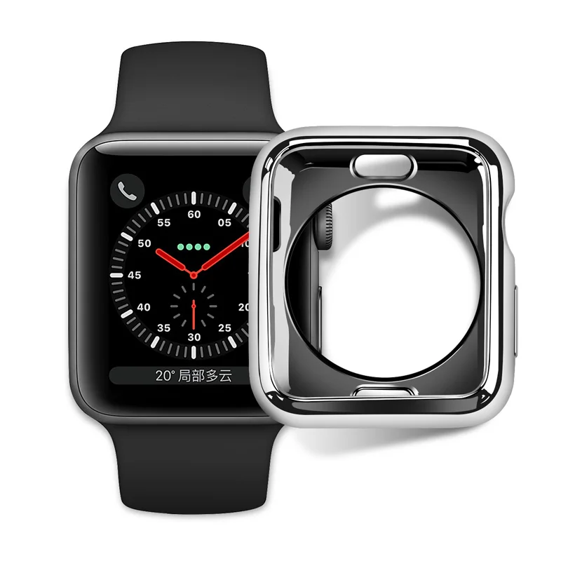 Бампер из ТПУ для Apple Watch series 7 6 SE 5 4 чехол 44 мм 40 45 41 iWatch 3 2 1 band 42 38 Защитная крышка