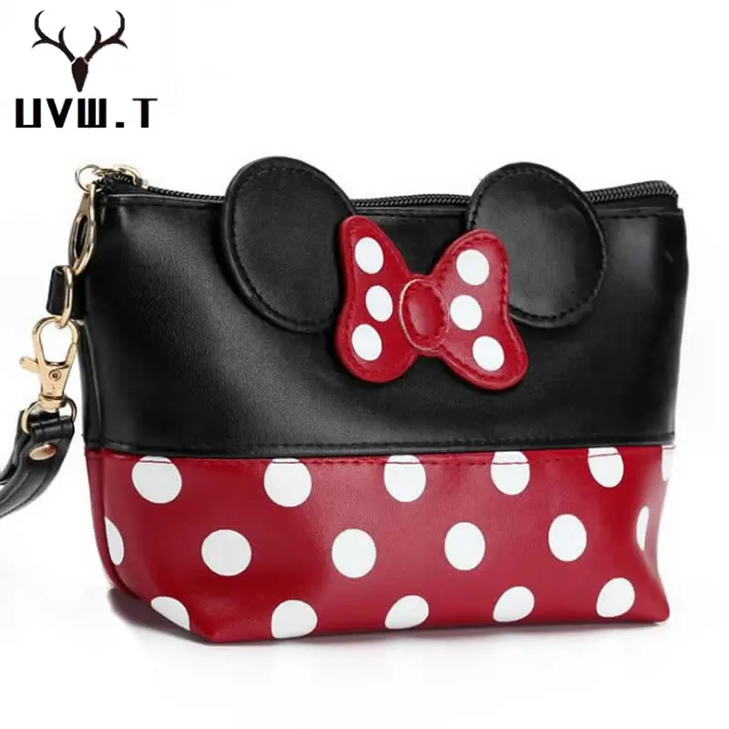 Косметичка для путешествий с мультяшным бантом чехол макияжа на молнии женская