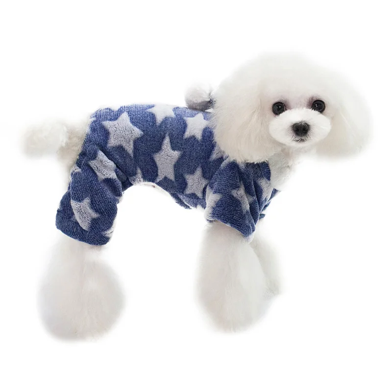 6 цветов комбинезон для собак зимняя теплая Пижама мягкая флисовая толстовка с