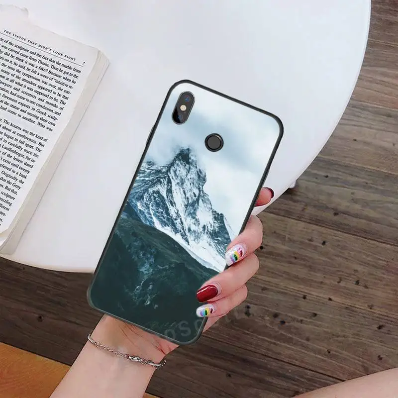 

natural scenery Snow mountain Phone Case For Xiaomi Redmi note 7 8 9 t max3 s 10 pro lite Luxury brand shell funda coque
