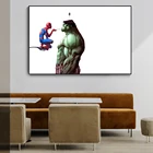 Картина на холсте, забавные принты и плакаты Человек-паук и Халк для повседневной жизни, настенные картины для украшения детской комнаты