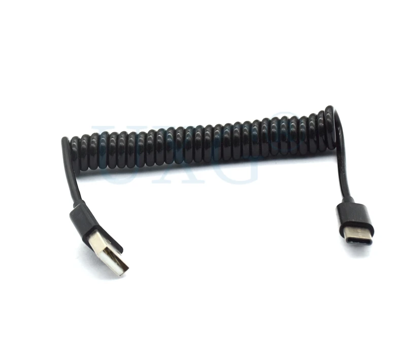 Usb type C спиральная пружина кабель для samsung Galaxy S10 S9 S8 Plus Быстрая зарядка USB Выдвижной