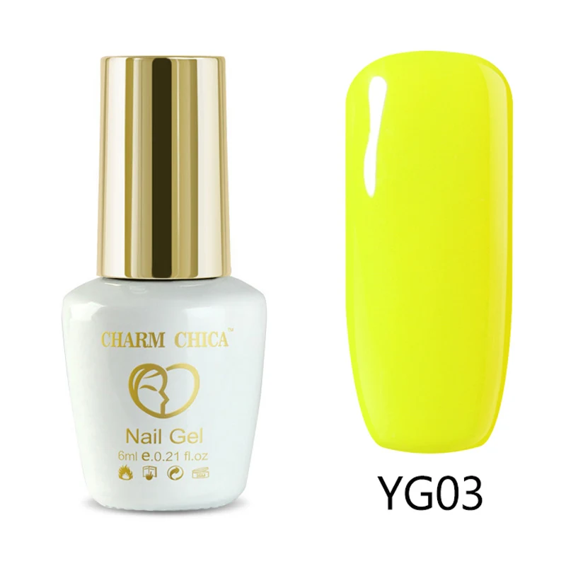 CHARM CHICA Neon Gel Nail Polish Hybrid Varnishes Fluorescence Bright Green Color 6ml Uv Semi Permanent Varnish Esmalte | Красота и