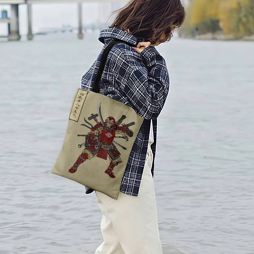 Женская Повседневная Сумка-тоут японская Классическая картина принт