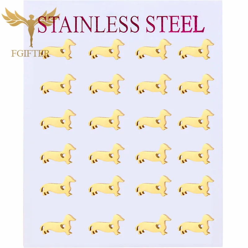 

ovely Stainless Steel Dog Earrings for Women Children Jewelry Trendy Cute Animal Heart Dog Stud Earrings Girls Birthday Gifts
