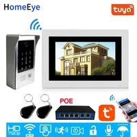 wifi ip video door phone video intercom touch screen app remote unlock code keypad ic card access control system poe supported