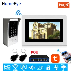 wifi ip video door phone video intercom touch screen app remote unlock code keypad ic card access control system poe supported free global shipping