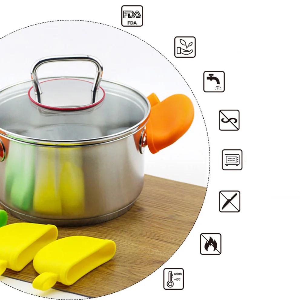 Silicone Heat Resistant Holder Anti-skid Cookware Kitchen Utensil Safe Grip Sleeve Handle Cover Anti-scalding Saucepan Pot | Дом и сад