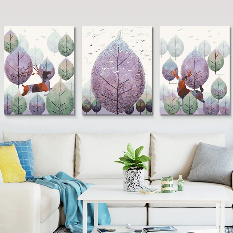 DIY масляная краска ing три штуки Мультипак настенное искусство [3 шт Сплит серия