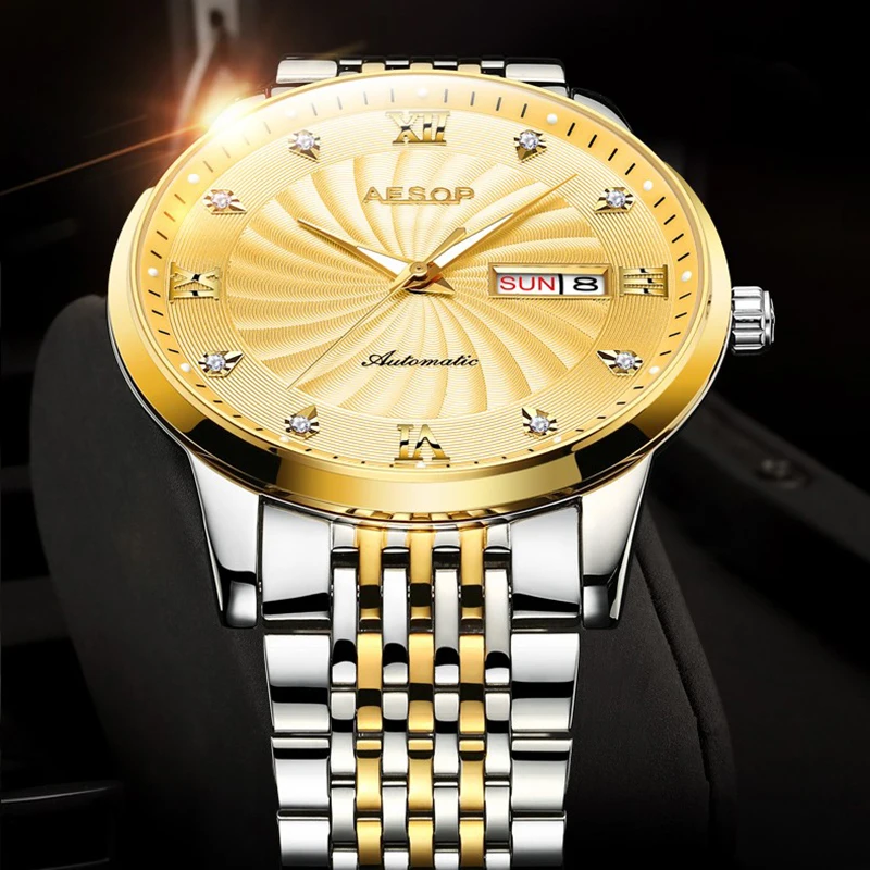 AESOP мужские кварты часы для мужчин люксовый бренд Нержавеющая сталь сетка
