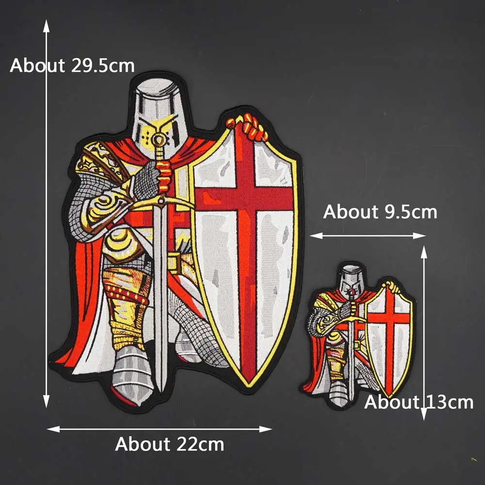 Большой Байкерский значок Crusader Knight Templar с вышивкой тканевый кожаный пиджак