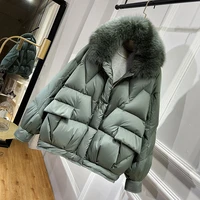 womens down jacket 95 duck down jackets women short puffer coat thick female parkas real fox fur collar ladies feather clothes