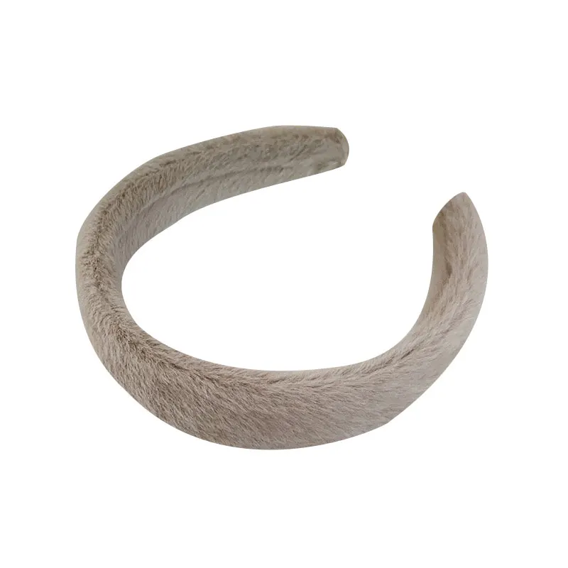 Повязка на голову из искусственного меха в Корейском стиле широкий пушистый