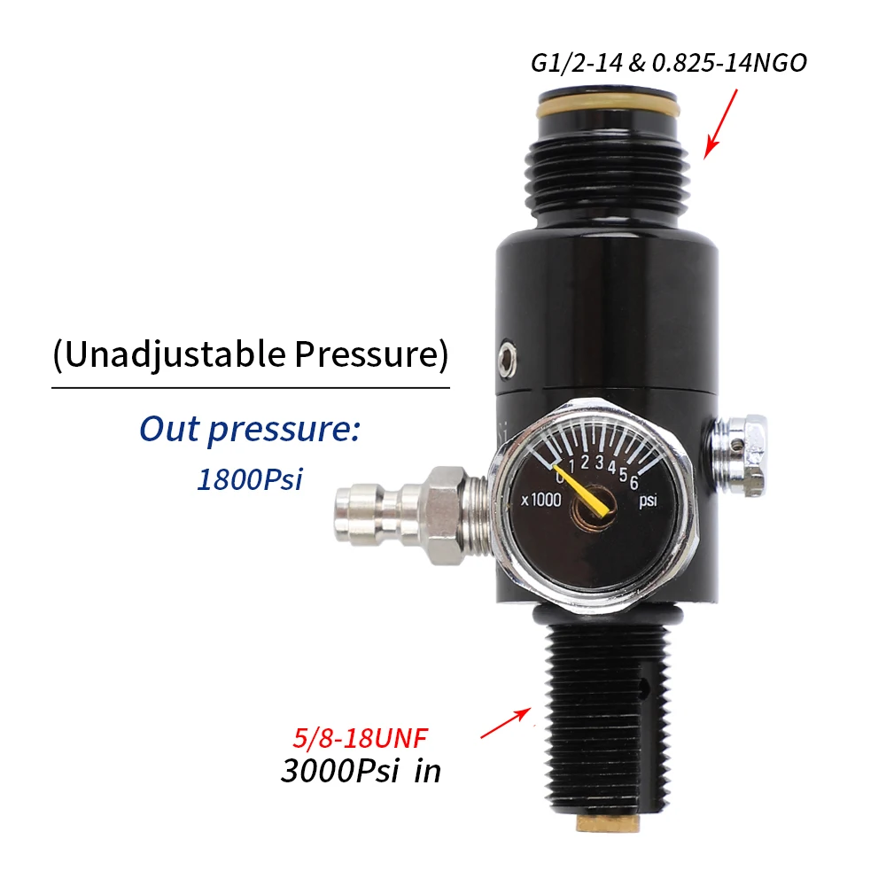 3000-18UNF-1800PSI Регулятор давления воздуха регулятор PCP Пневмопушка Пейнтбол аксессуары 3000 фунтов/кв. дюйм сжатого Выход Давление 850/1800/2500-3000PSI 5/8UNF& M18* 1,5 - Цвет: 3000-18UNF-1800PSI