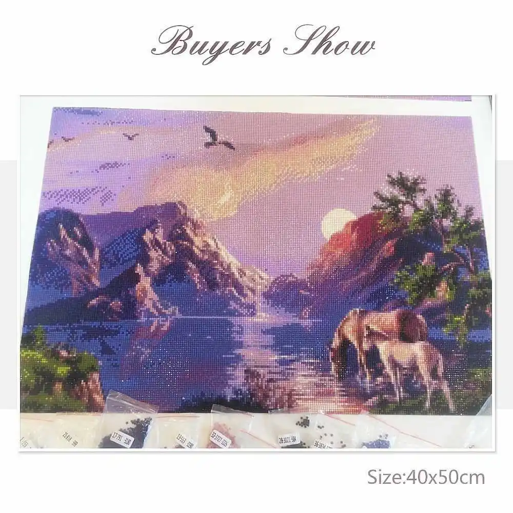 Huacan алмазная вышивка горы распродажа полная выкладка 6картины стразами мозаика