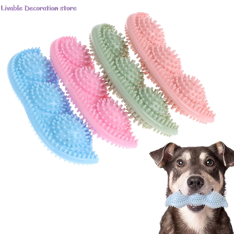 

Pet Dog Pea Rubber Chew Toy Puppy Teething Toy Relieve Itching Teeth Cleaning
