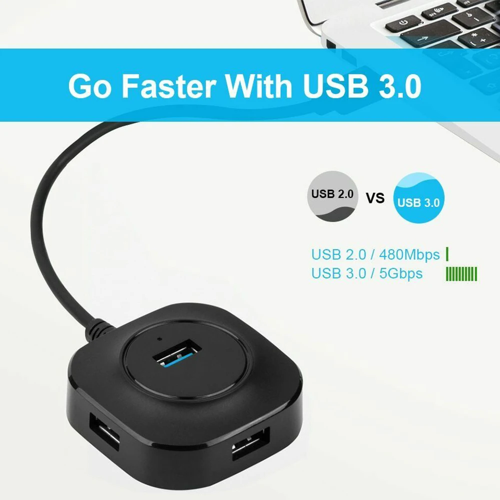 

4 USB Ports Fast Adapter USB 2.0 And 3.0 HUB Splitter Multi Expander Speed Adapter For PC Laptop Phone Charging Accessories