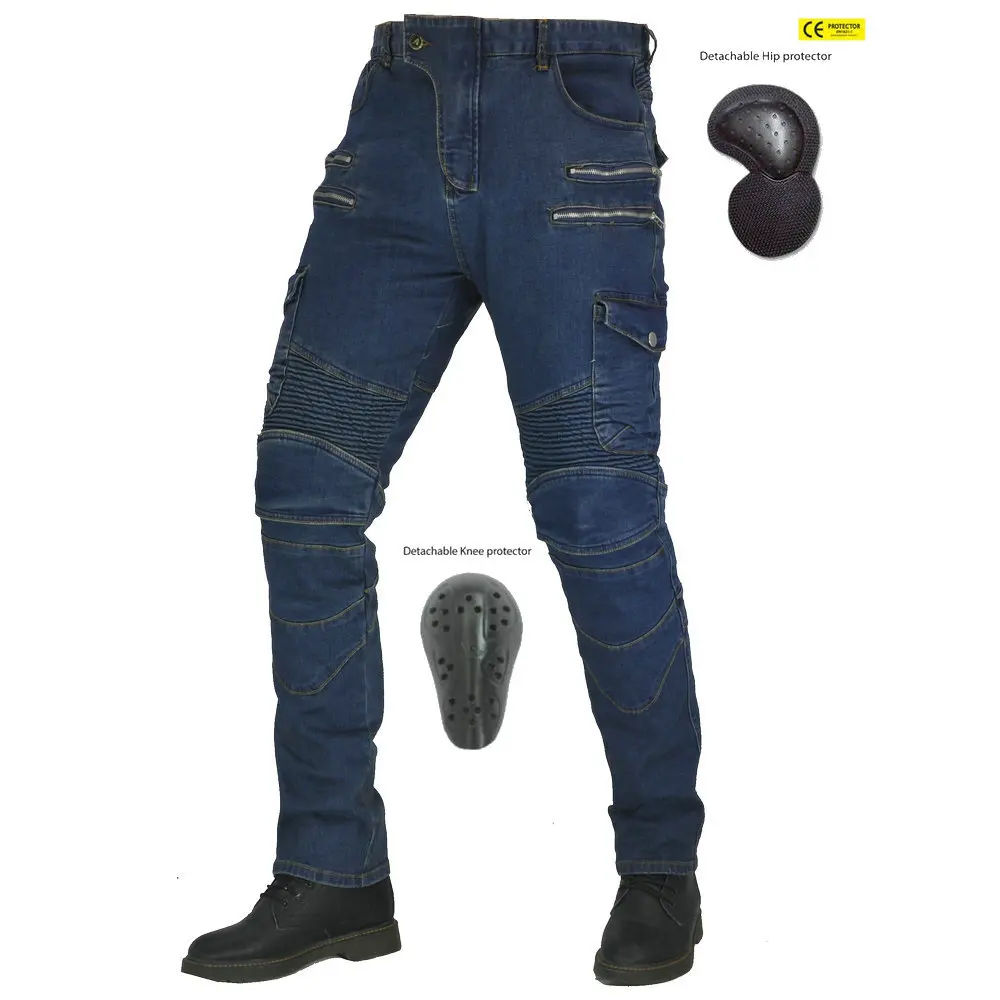 

100% Cotton Motorcycle Riding Pants Men's Racing Jeans Off-road Summer Four Seasons Casual Motocross Pants Breathable Daily Wear