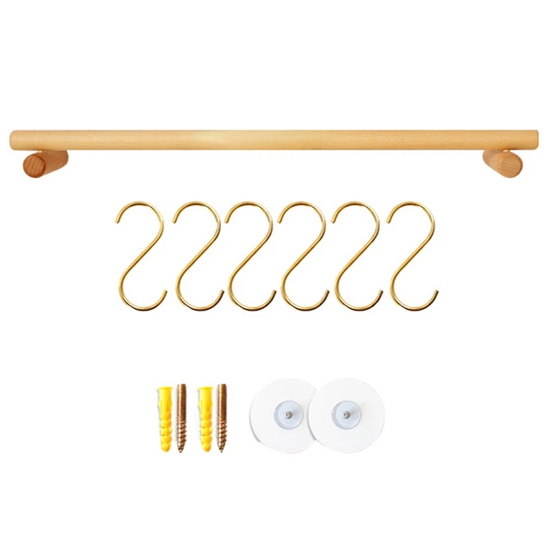 

Кухонная подвесная вешалка на крючок из перфорированного Букового дерева, настенная подвесная стойка, лопатка, тряпка, ложка, кухонная посу...