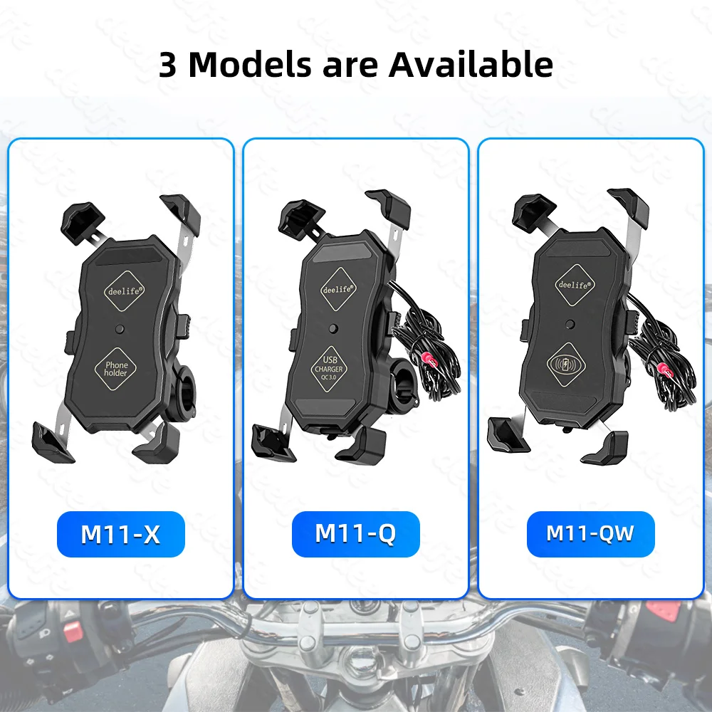deelife mobile phone holder motorcycle wireless charging with qc 3 0 usb qi charger gps navigation mount bracket free global shipping