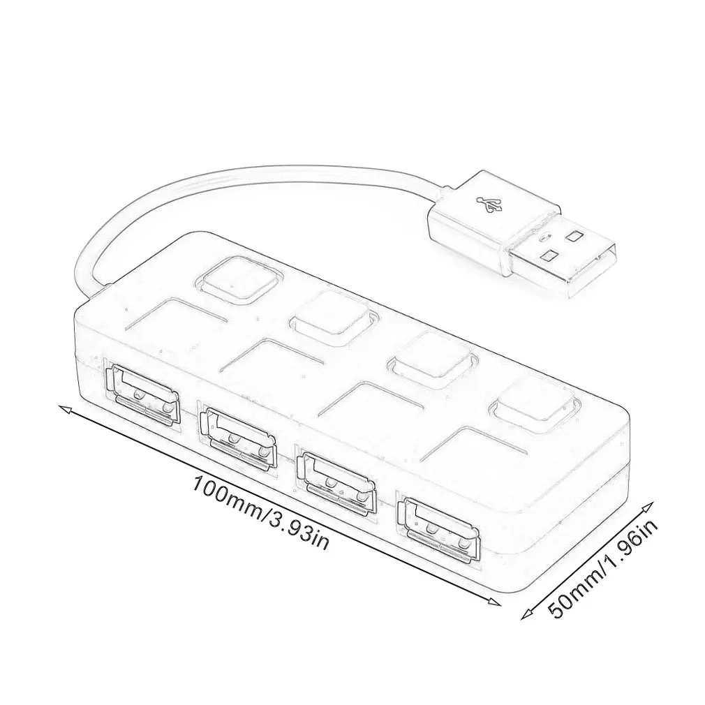Классический USB 2 0 компьютер сплиттер с металлической кнопкой независимый