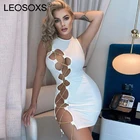 Элегантное облегающее Бандажное платье для женщин 2021 вечернее сексуальное облегающее короткое платье на бретелях для вечеривечерние Клубные наряды Сарафан Белый