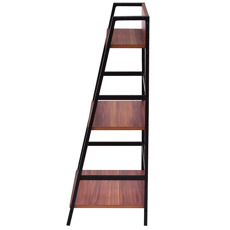 

3-Tier Home Office Ladder Shelf Durable sturdy iron frame Bookshelf Plant Display Stand Storage Shelves HW55403