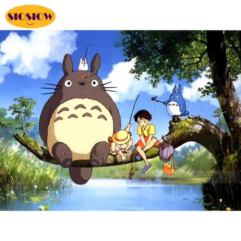 Алмазная живопись 5D сделай сам Apanese Anime Фигурка Мой сосед Тоторо Full Drill Square 3D