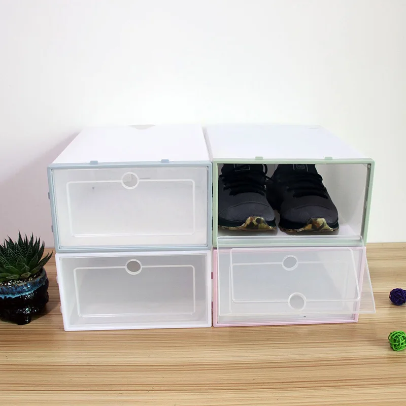 Прозрачная коробка для обуви с откидной крышкой 6 шт. пластиковый органайзер