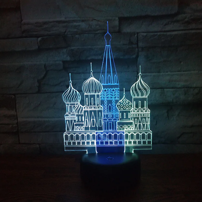 

Russian Church Model 3d Night Light Touch Switch Hit Color Table Lamp Crative Living Room Bedroom Decor Creative Gift