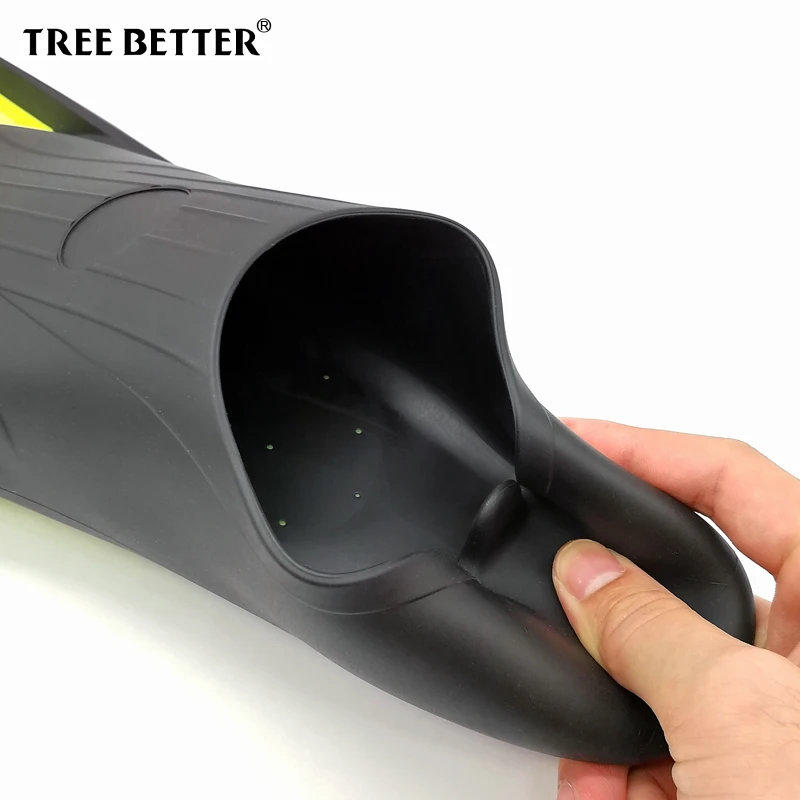 

Deep dive Swimming fins Training Diving fins for Men Women soft Snorkeling Flipper long Foot Submersible Frog shoes Yellow XS XL