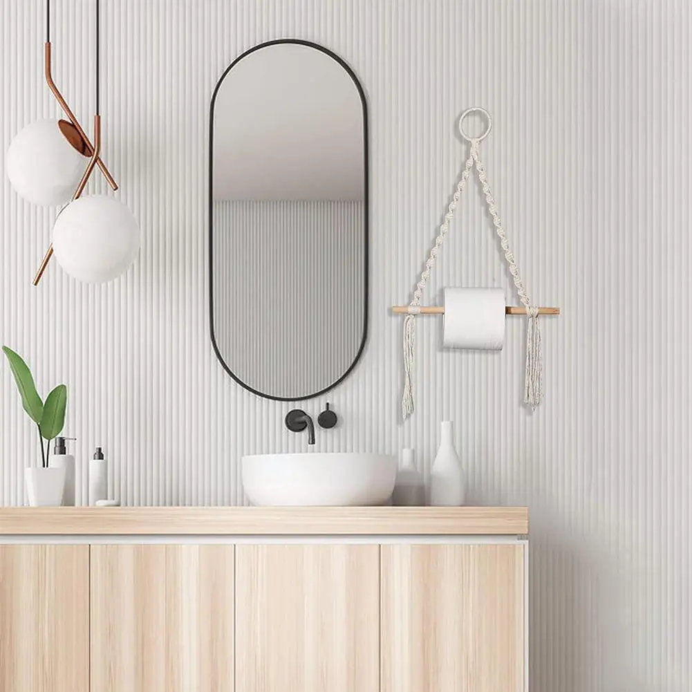 

1PC Hot Sales Toilet Paper Holder Tapestry Macrame Vintage Home Hanging Hotel Towel Rope Decoration Bathroom G7Z7