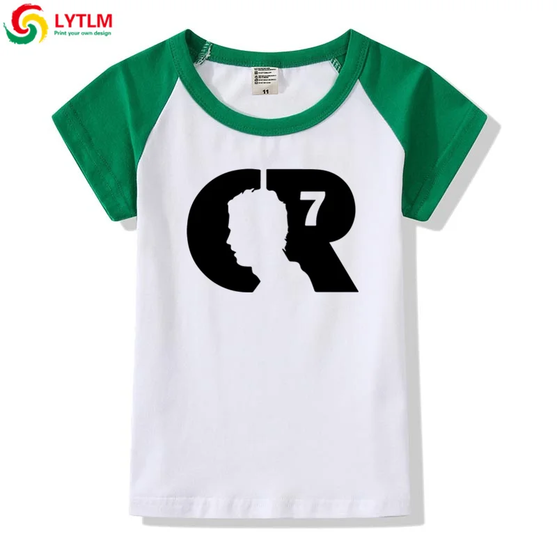 LYTLM Cristiano Ronaldo/футболки для мальчиков-подростков детские топы для девочек, Camiseta, рубашки для девочек детская футболка для девочек, детская одежда - Color: DXCJ LYCRA Green