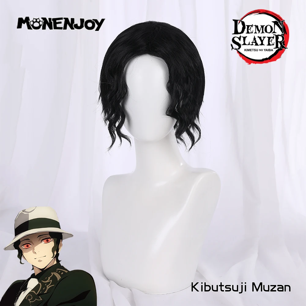 

Monenjoy Demon Slayer Kibutsuji Muzan Cosplay Wig Black Man Cos Hair