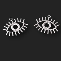 15pcs silver plated hollow window of mind eyes metal pendants diy charms hip hop bracelet earrings jewelry crafts making a2454