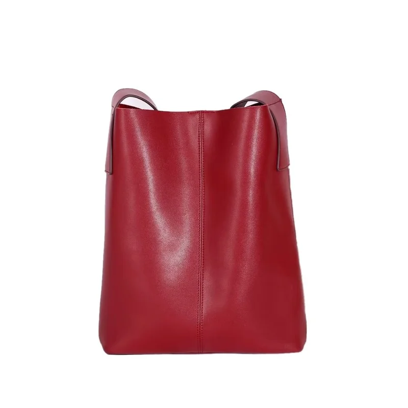 

2021 Women's Bag Large Capacity Shoulder Bags Genuine Leather Handbags and Purse Female Retro Tote Bags sac a main femme BE04053