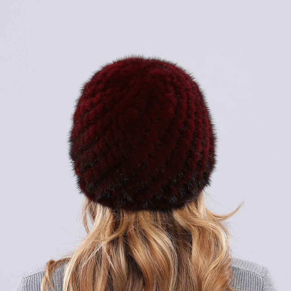 Новое поступление зимняя женская меховая шапка вязаные шапки из натурального