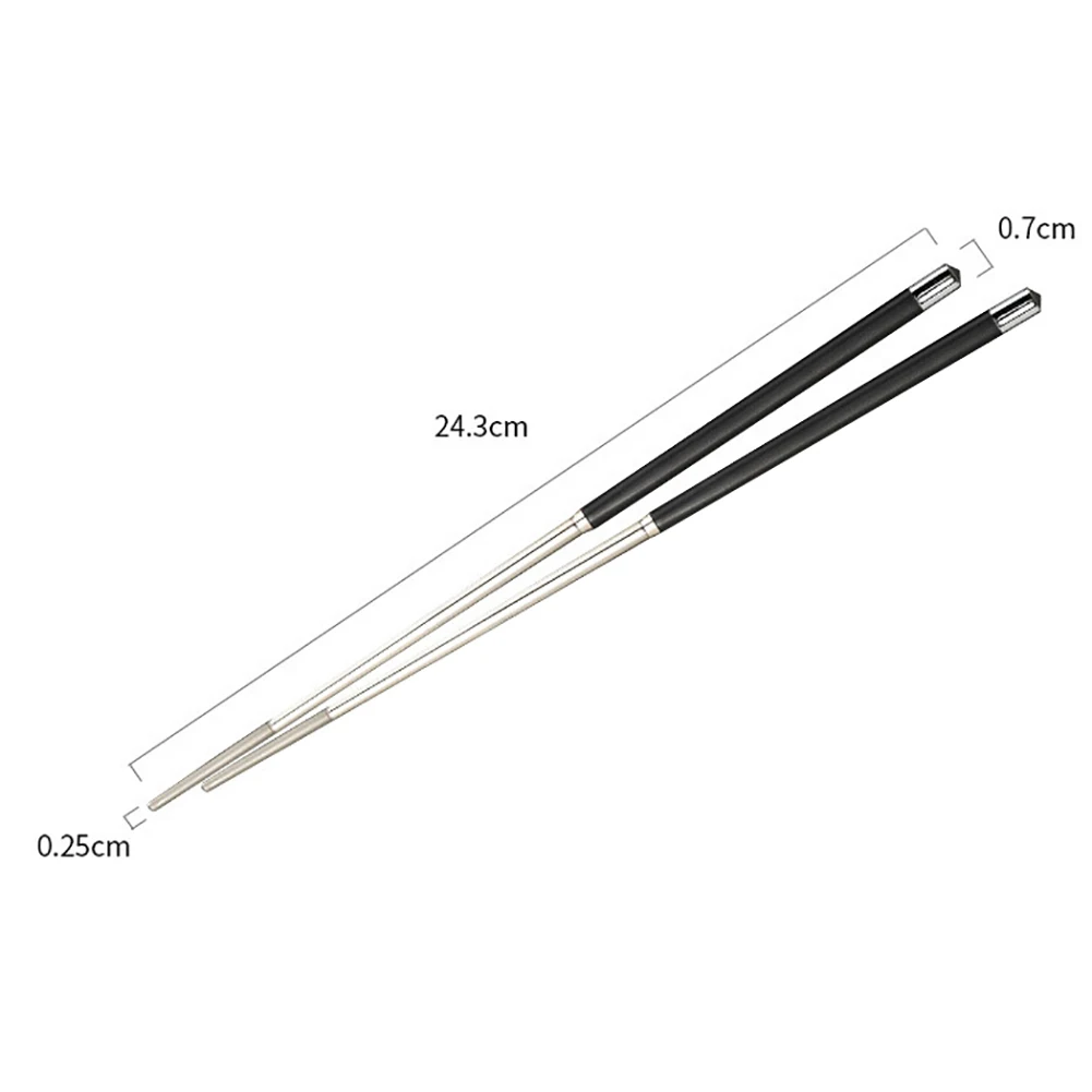 1 Pair 24cm Portable Reusable Stainless Steel Anti-slip Splicing Chopsticks 2020 | Дом и сад