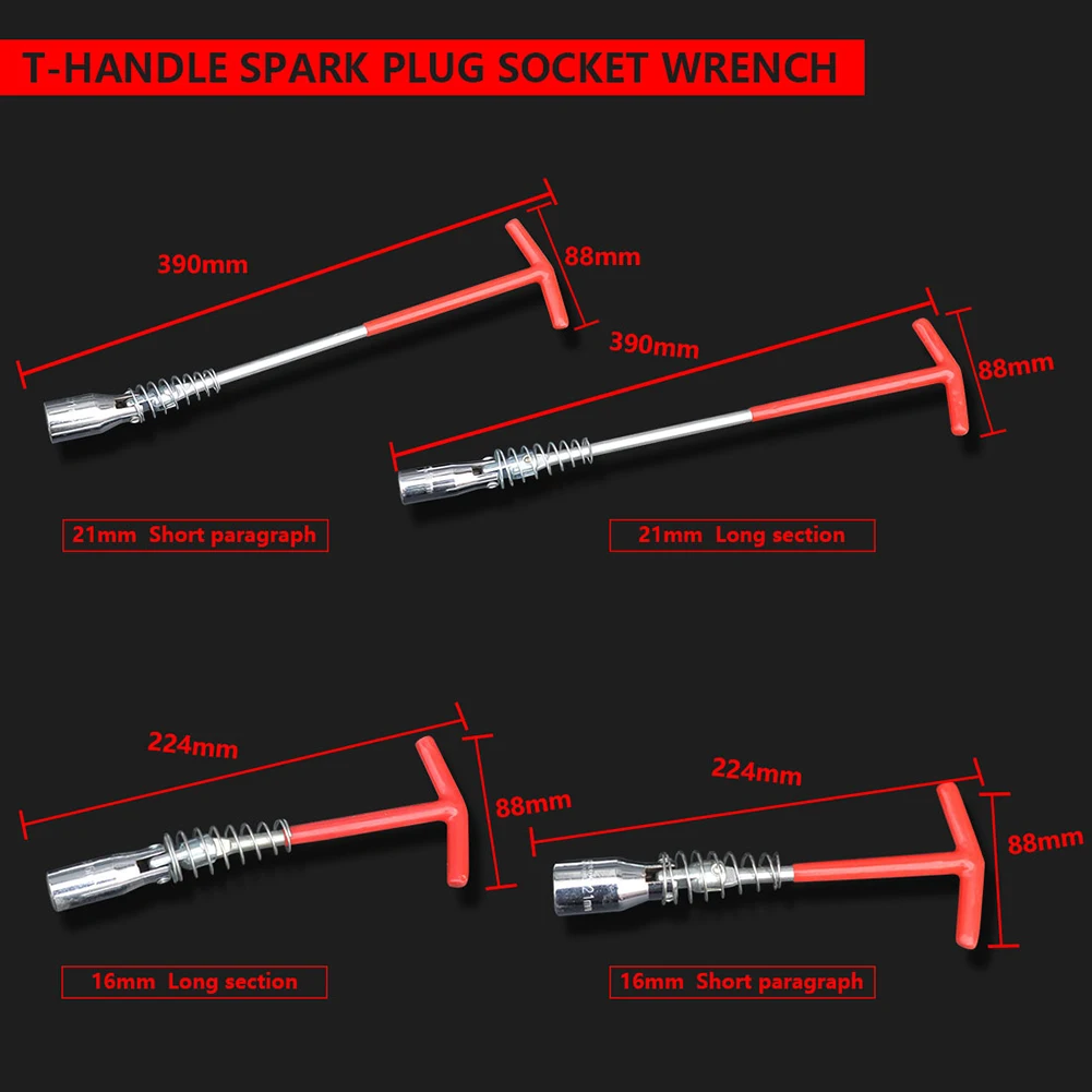 

16/21mm Auto Car T-Handle Spark Plug Socket Wrench Remover Installer Hand Tool Steel Car repair Accessories