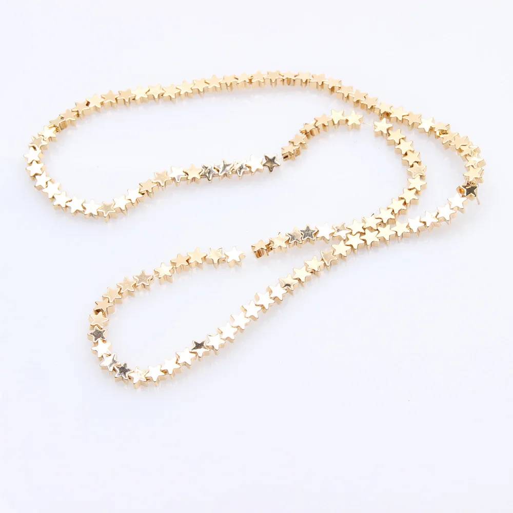 Бусины россыпью с гематита пентаграммой и звездами 4 мм для изготовления