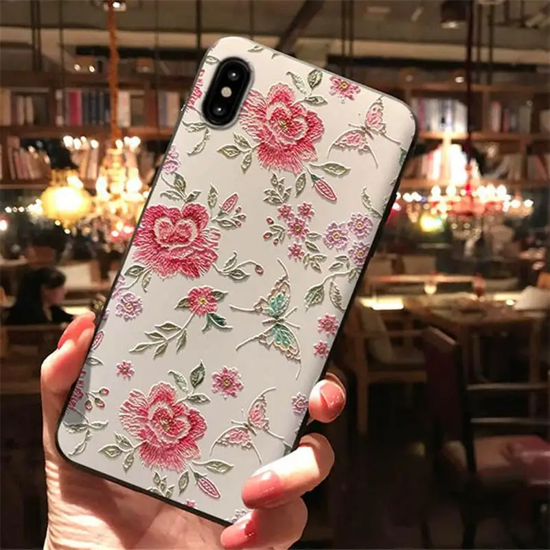 3hua3die 3D цветок рельефное покрытие для samsung Galaxy S8 S9 S10 плюс S10E S6 S7 край M10 M20 M30 A10 A20 A20E A30 A40 A50 A60 A70 ТПУ чехол - Цвет: 3hua3die