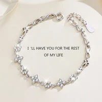 925silver bracelet jewelry for gifts girl wedding accessories wholesale simple and stylish pure love shining like a diamond