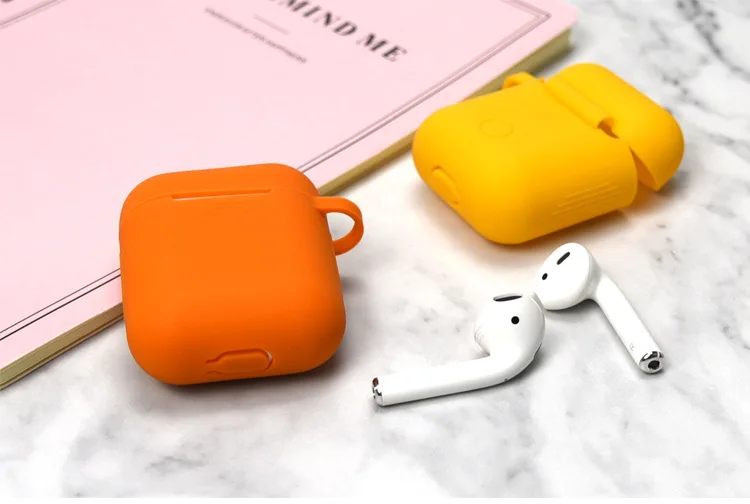 Силиконовый Bluetooth беспроводной чехол для наушников AirPods защитный SkinAccessories Apple Airpods