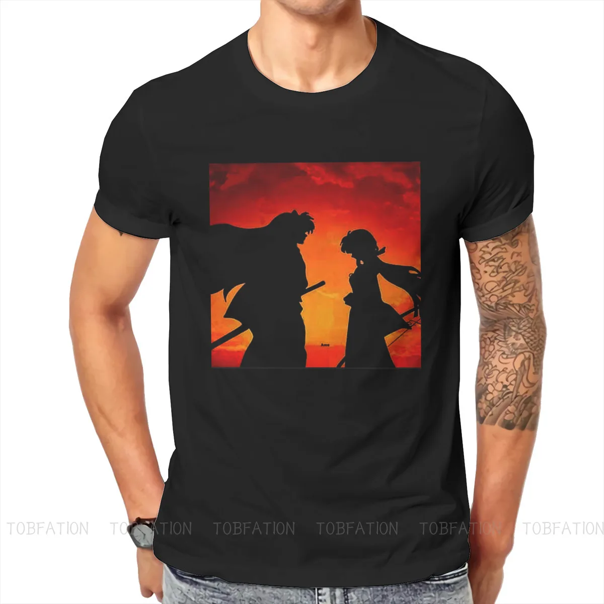

Inuyasha Orange Juice Tshirt New Arrival Graphic Men Classic Goth Summer Men's Clothing Cotton Harajuku T Shirt