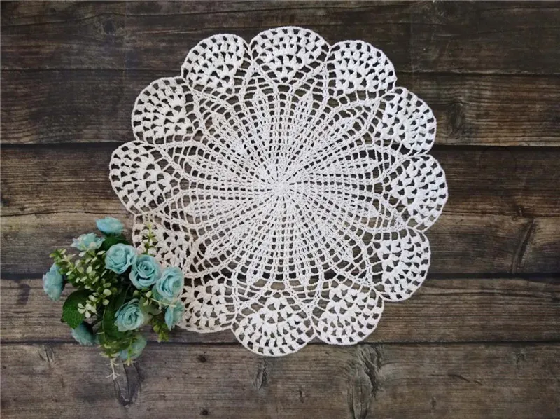Круглая Роскошная скатерть ручной работы 39 см коврик для места Хлопковый вязаный