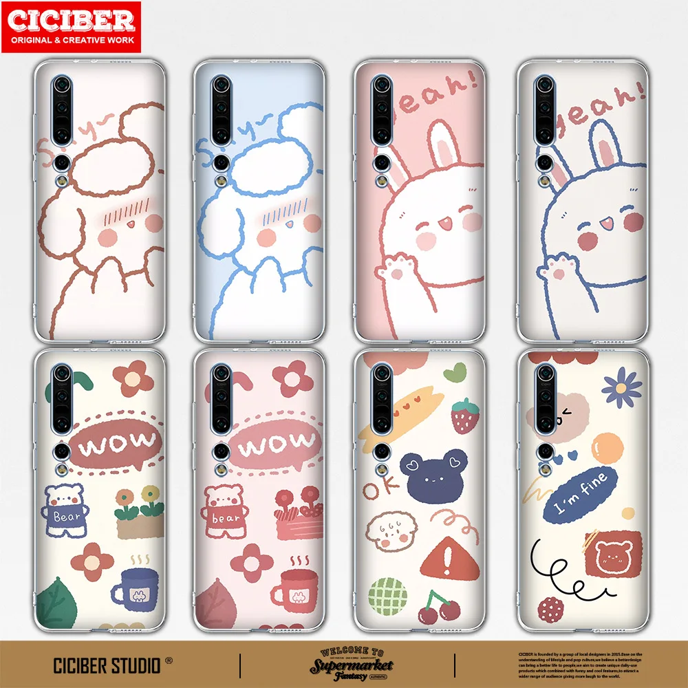 

Cute Rabbit Cover For Xiaomi Redmi Note 10 9 8 7 6 10X 8T 9T Pro Max Redmi 9 8 7 9C 9A 8A 7A K40 K30 Soft TPU Back Phone Cases